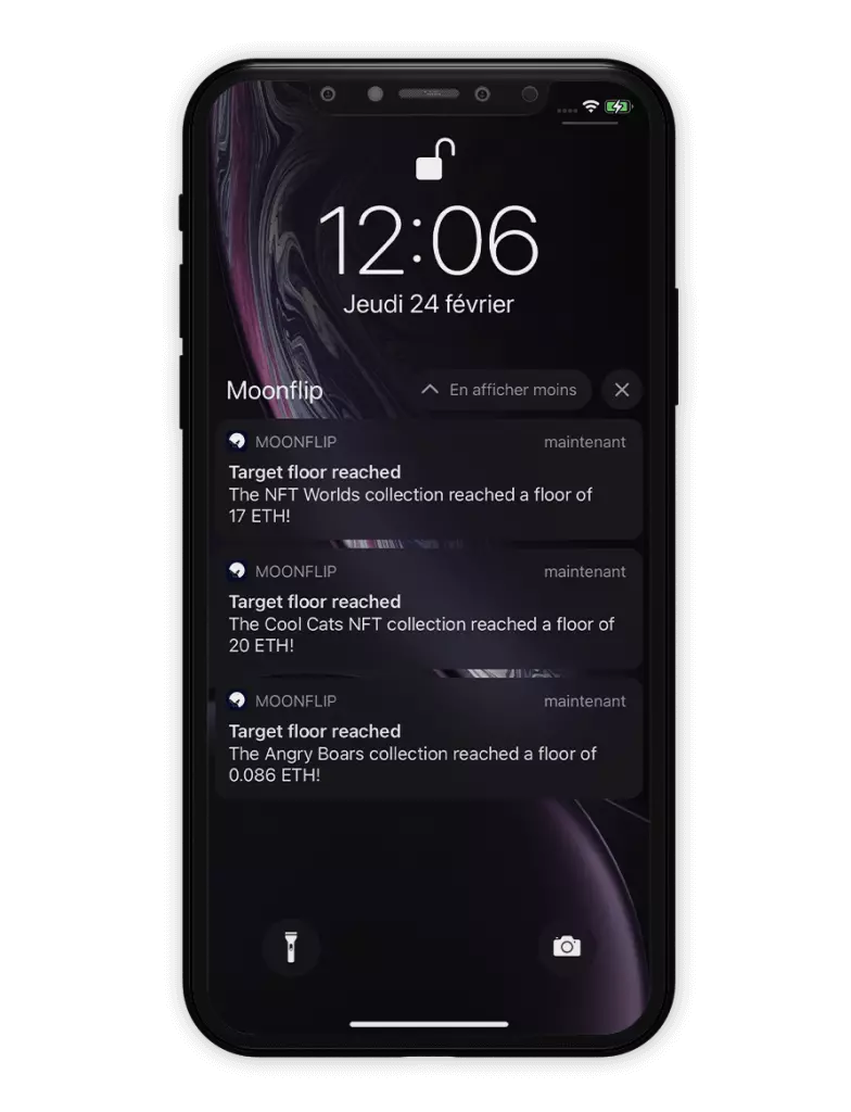 MoonFlip Tracker notification - nft floor price tracker