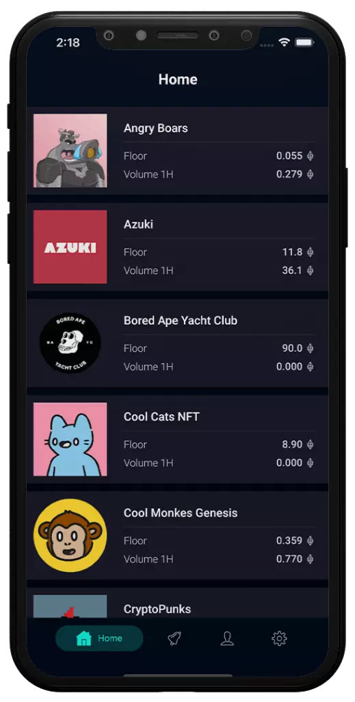 MoonFlip Tracker - nft floor price tracker - home